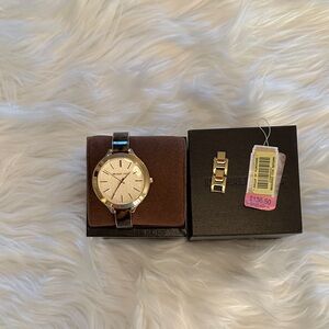 Michael Kors Gold Watch with Brown Strap